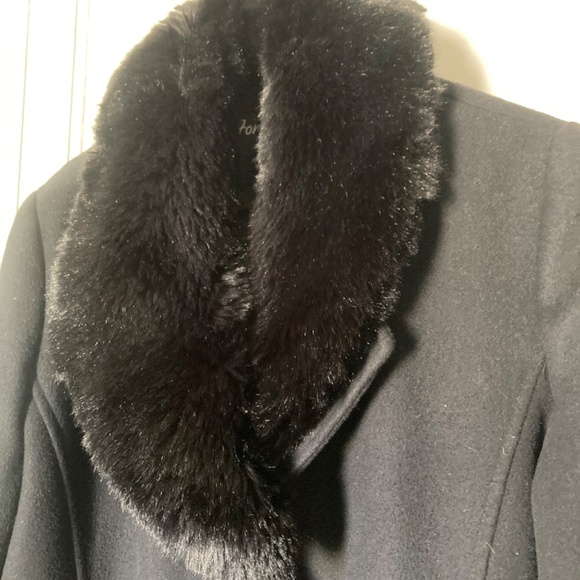 Vintage Wool/Cashmere Black Button Down Coat 14 - Picture 3 of 8